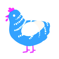 A sapphire and cream chicken with a half-bar pattern