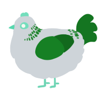 A mist and leaf chicken with a neck-band pattern