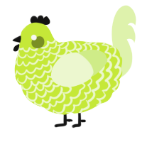 A lime and apple chicken with a lace pattern