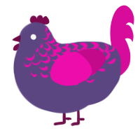 A overcast and fuchsia chicken with a half-lace pattern