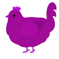 A plum chicken with a lace pattern