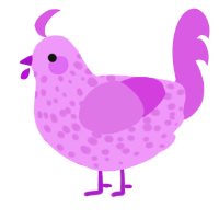 A lavender and orchid chicken with a speckle pattern