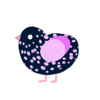 StarBright, a tumblr and lavender chicken with a speckle pattern