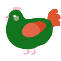 A leaf and vermilion chicken