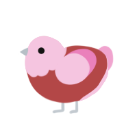 pinko, a red and pink chicken with a head pattern