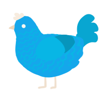 A sky and cerulean chicken with a lace pattern
