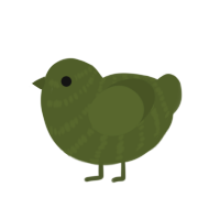 Camo Print, a olive chicken with a bar pattern