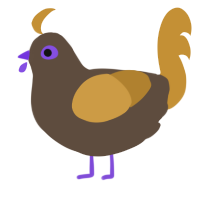 A bark and gold chicken
