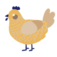 A honey and beige chicken with a lace pattern