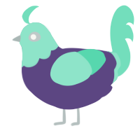 A overcast and mint chicken with a head pattern