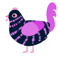 A tumblr and orchid chicken with a bar pattern