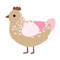 A beige and rose chicken with a half-lace pattern