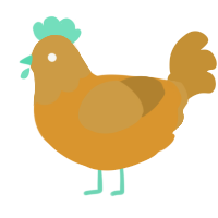 A orange and gold chicken with a head pattern