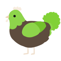 A bark and grass chicken with a head pattern