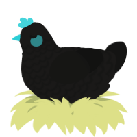 A sable and black chicken with a lace pattern