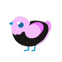 BluePink Tourmaline, a sable and lavender chicken with a head pattern