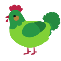 A grass and viridian chicken with a head pattern