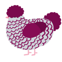 A mist and wine chicken with a lace pattern