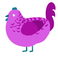 A orchid and plum chicken with a half-lace pattern
