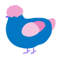 A sapphire and pink chicken