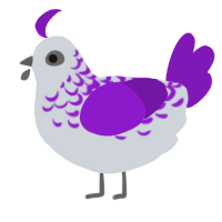 A mist and violet chicken with a half-lace pattern