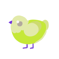 A lime and lemon chicken with a head pattern
