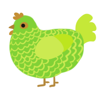 A grass and lime chicken with a lace pattern