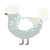 A silver and white chicken with a half-lace pattern