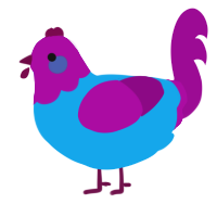 A sky and plum chicken with a head pattern