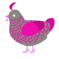 A ash and fuchsia chicken with a lace pattern