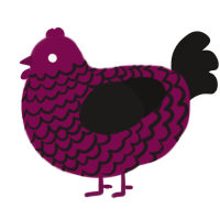 Wine-Dark Sea, a wine and sable chicken with a lace pattern