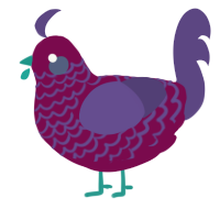 A wine and overcast chicken with a lace pattern