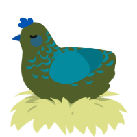 A olive and sea chicken with a half-lace pattern