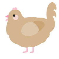A beige chicken