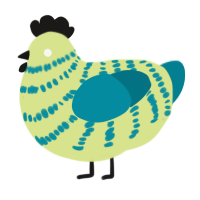 A lemon and sea chicken with a bar pattern