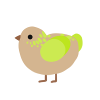 Pinto Bean, a beige and lime chicken with a neck-speckle pattern