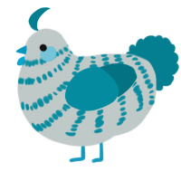 A silver and sea chicken with a speckle pattern