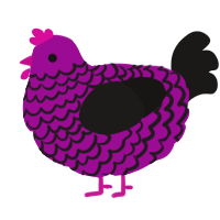 A plum and sable chicken with a lace pattern