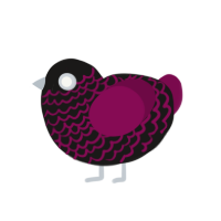 A sable and wine chicken with a lace pattern