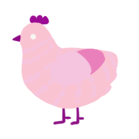 Syphilis, a rose and pink chicken with a bar pattern