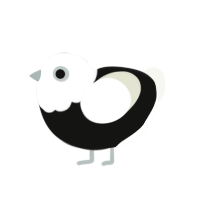 (unnamed), a black and white chicken with a head pattern