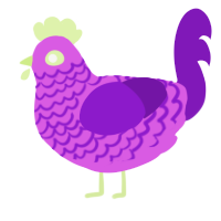 A orchid and violet chicken with a lace pattern