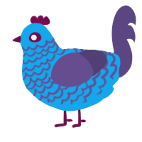A sky and overcast chicken with a lace pattern