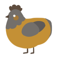 A orange and ash chicken with a head pattern