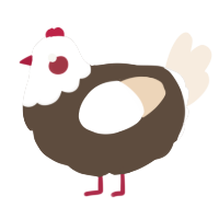 A bark and cream chicken with a head pattern