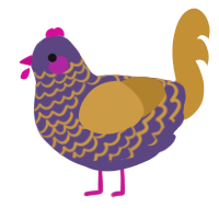 catastrophe, a overcast and gold chicken with a lace pattern