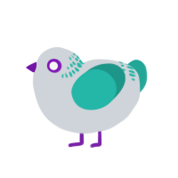 A mist and turquoise chicken with a neck-band pattern