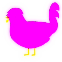 A plum chicken with a lace pattern