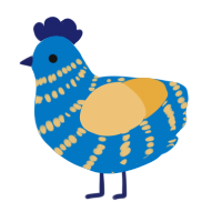 A sapphire and honey chicken with a bar pattern