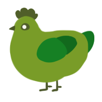 looigi, a chartreuse and leaf chicken